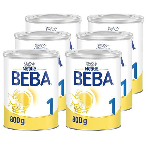 BEBA 1 - Initial Milk from Birth, Lactose Only, Palm Oil, No Fish Oil, Baby Food, Baby Milk Powder, Pack of 6
