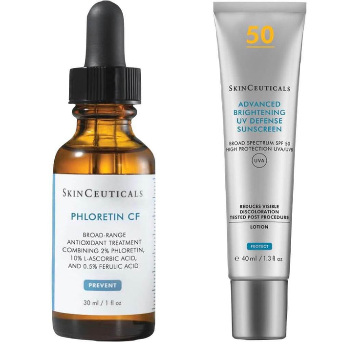 SkinCeuticals Phloretin CF Serum + Advanced Brightening UV Defense SPF 50 Combo Set - Radiant Skin with Powerful Antioxidant Protection