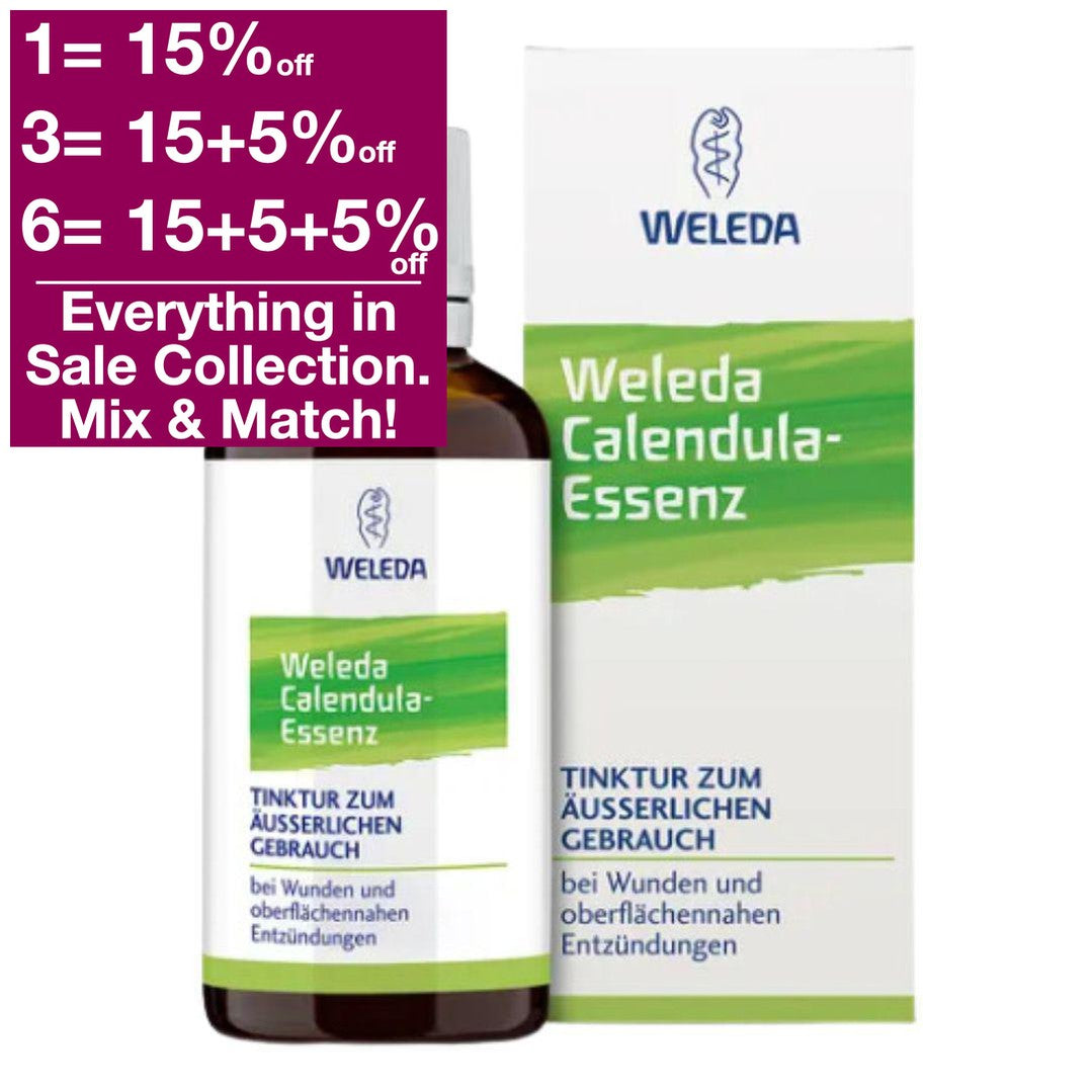 Product image of Weleda Calendula Essence, a 100 ml bottle of soothing and nourishing skincare with organic calendula extract