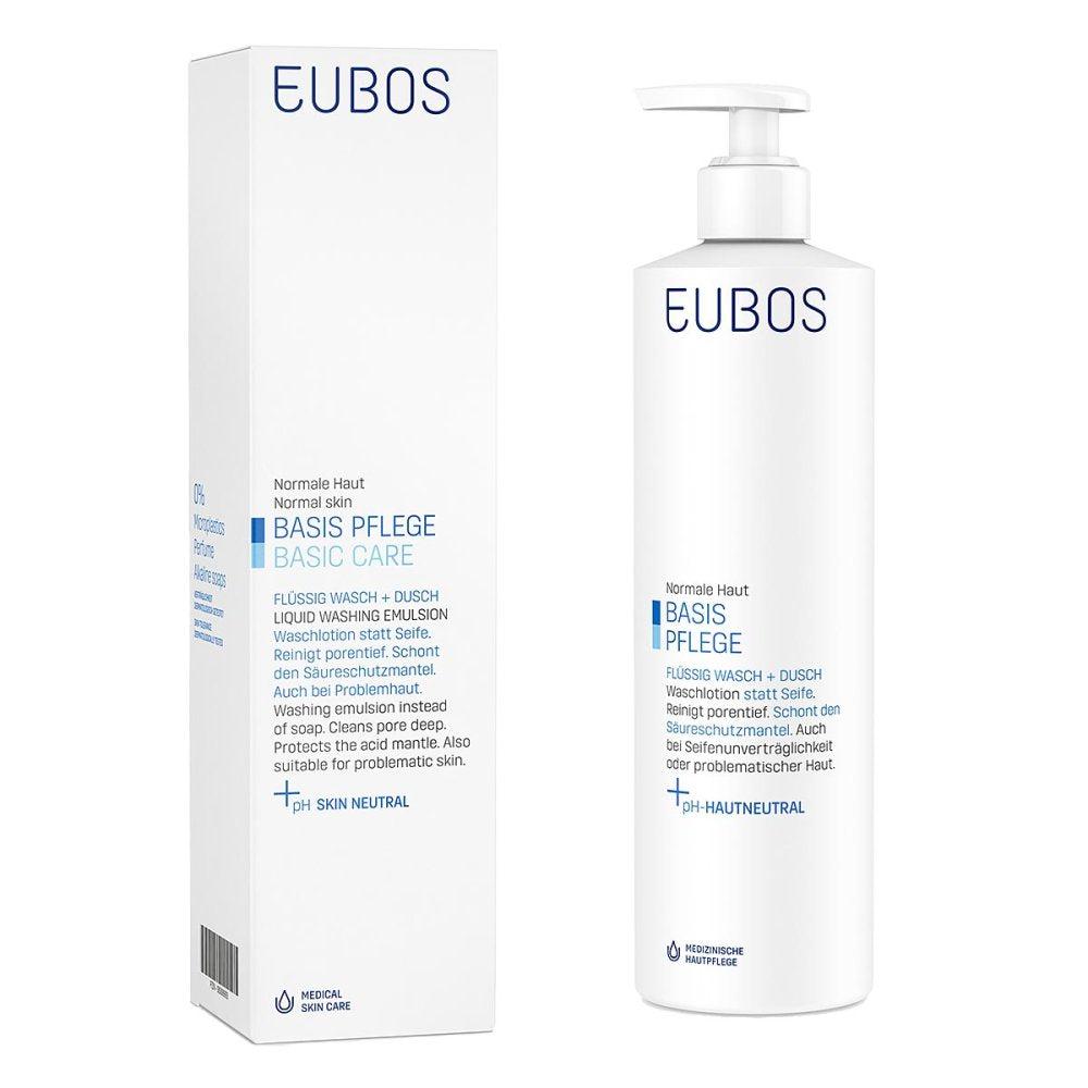 Eubos šķidruma mazgāšanas emulsijas zilā pudele ar dozatoru 400 ml