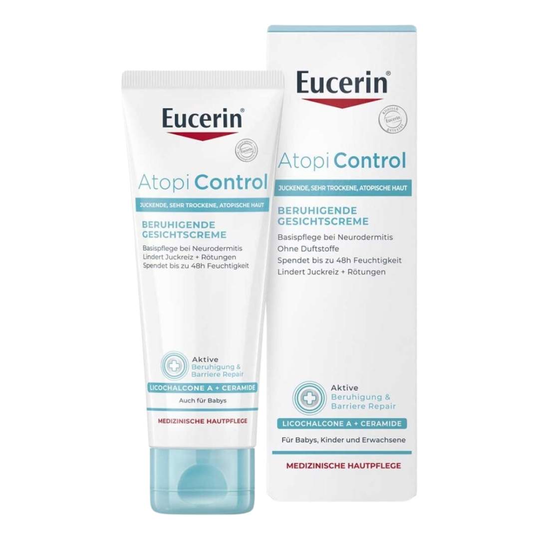  Eucerin AtopiControl Face Cream has been specially formulated to provide basic daily care for atopic skin and can be used during flare-ups as well as in the calmer periods between. 