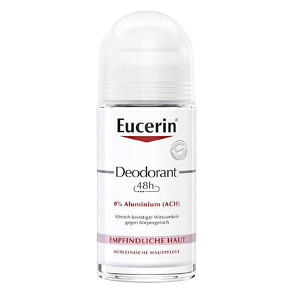 Eucerin 48h Aluminium-free Deodorant&nbsp; Roll-On against body odour. It is designed for sensitive skin, even neurodermitis and after shaving.