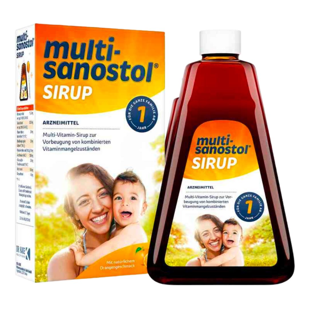 Multi-Sanostol Syrup are the only multi-vitamin preparations that are approved as supplement products for children from 1 year of age. To prevent combined vitamin deficiencies, they offer important and necessary vitamins even for the very little ones. 