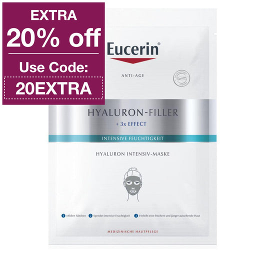 The Eucerin Hyaluron-Filler Intensive Mask reduces wrinkles in just 5 minutes and provides intensive moisture. It is soaked in a serum containing long and short chain hyaluronic acid. VicNic.com