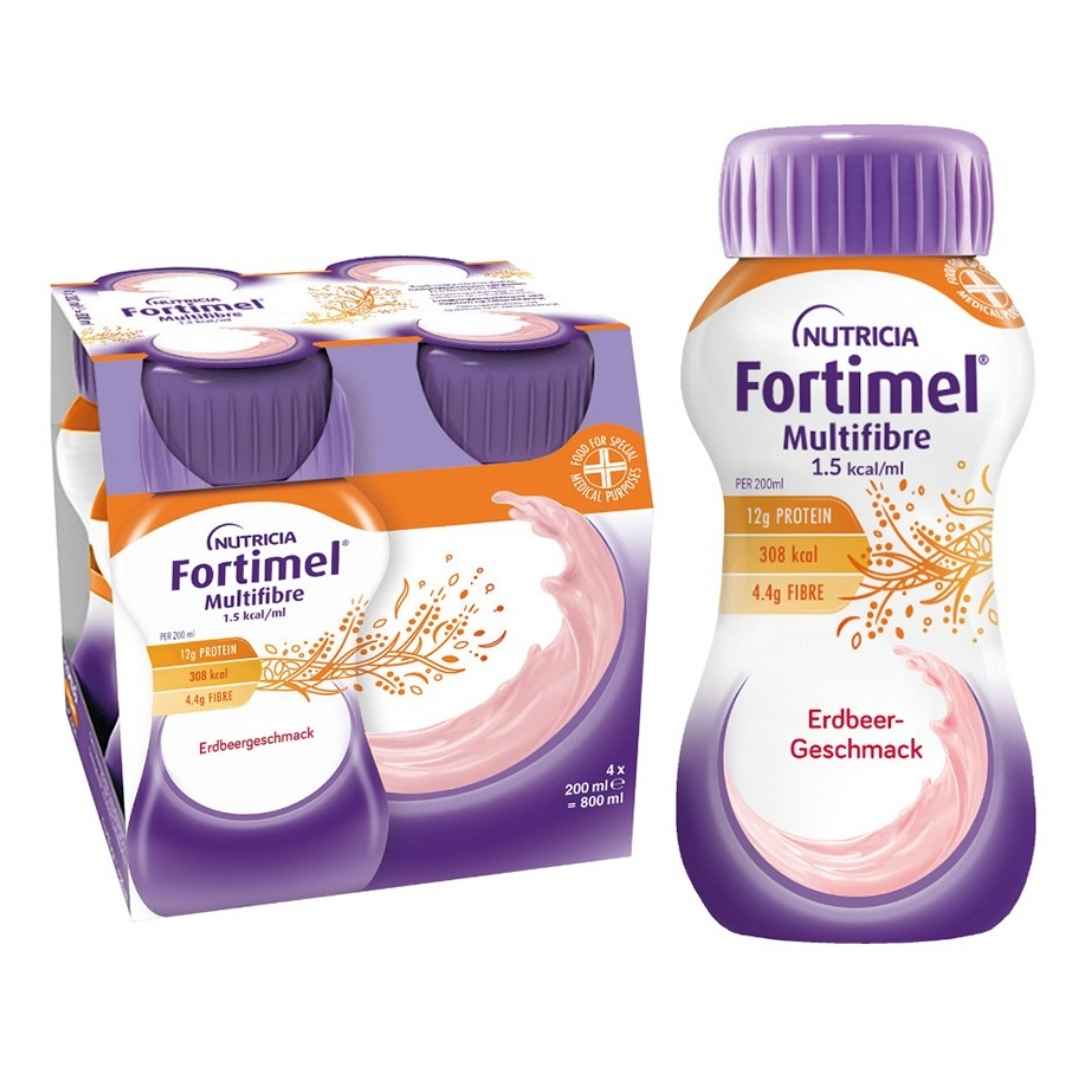 Fortimel Multifibre 1,5 kcal - Strawberry 4x200 ml