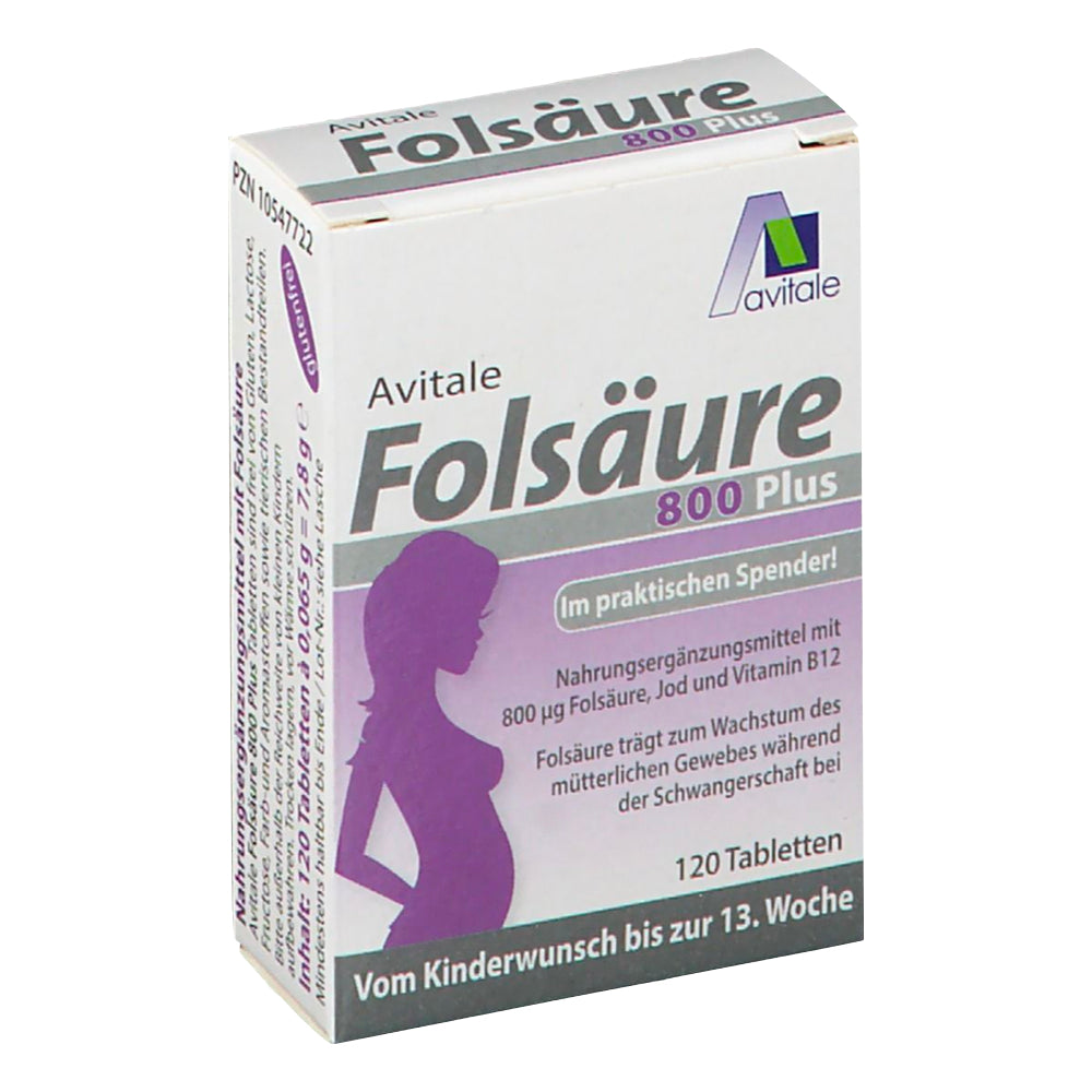 Avitale folsyre 800 pluss b12 + jod 120 kapsler