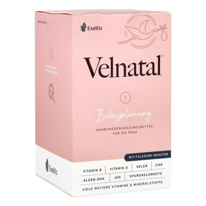 The combination of nutrients in Velnatal Plus With Quatrefolic is adapted to your nutrient requirements when you want to have children, as well as during pregnancy and breastfeeding