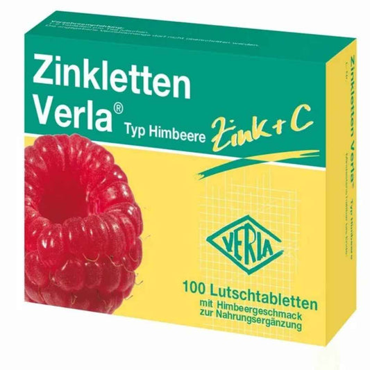 Verla Zinkletten Raspberry Lozenges has a combination of zinc with vitamin C for a healthy immune system. Buy at VicNic.com