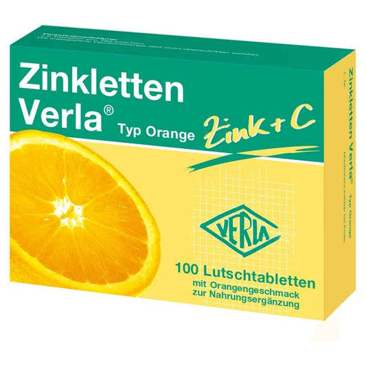 Verla Zinkletten Orange Lozenges is a food supplements with two vital substances, zinc and vitamin C, a sensible combination for a healthy metabolism. Buy at VicNic.com