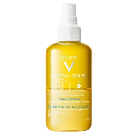 Vichy Capital Soleil Sunscreen Spray with Hyaluronic Acid Hydrating Solar Protective Water SPF 30 200 ml