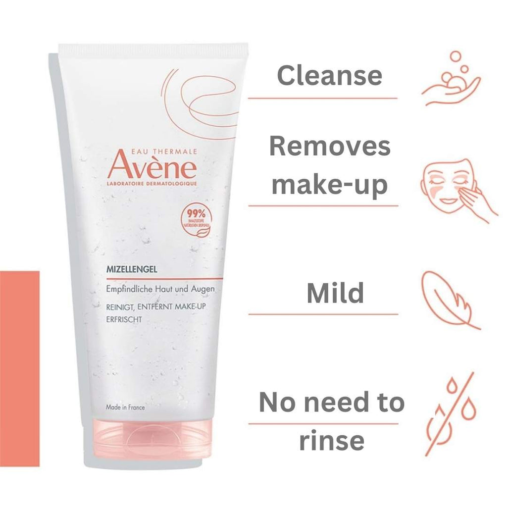 Avene MakeUp Removing Micellar Gel removes make-up, refreshes, cleanses (even pollutant particles), moisturizes and soothes the face and eyes in one easy step