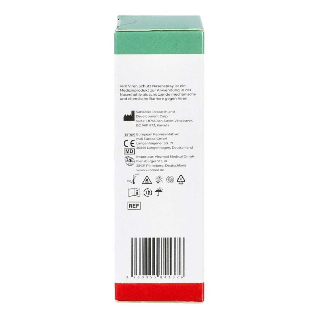 Virx Virus Protection Nasal Spray 25 ml - showing the manufacturer information