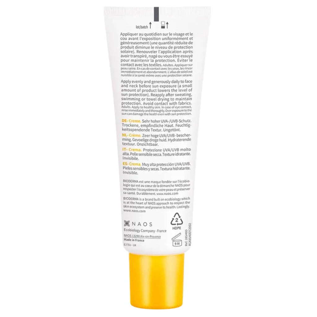 Back of the tube, showing the product description