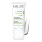 Tube of Bioderma Sebium Sensitive Cream with a dash of cream next to it to show the product texture