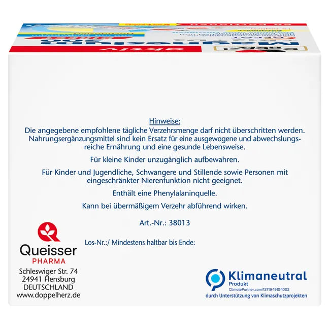 Notes about nutritional supplements - top of the package