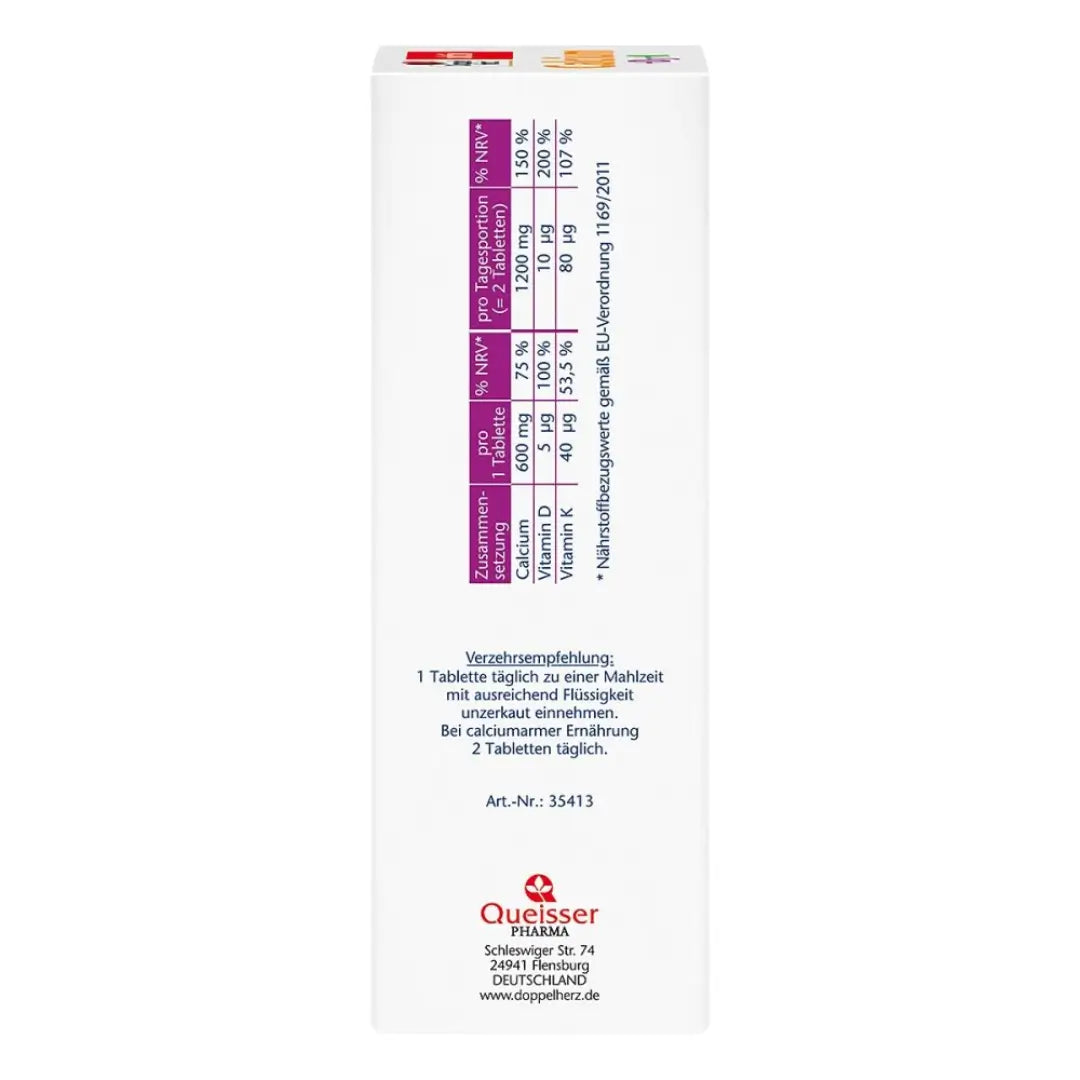 Nutritional table on the side of the box