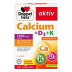 Front of the package of Doppelherz Calcium + Vitamin D3 + K 120 Tab