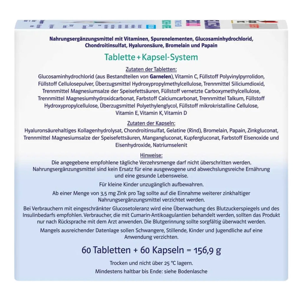 Ingredients list on the side of the package