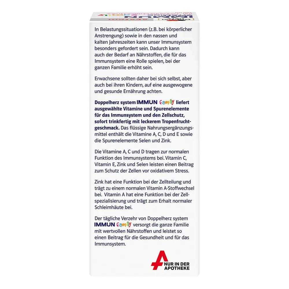 Doppelherz ģimenes imūno multivitamīnu dzēriens 250 ml