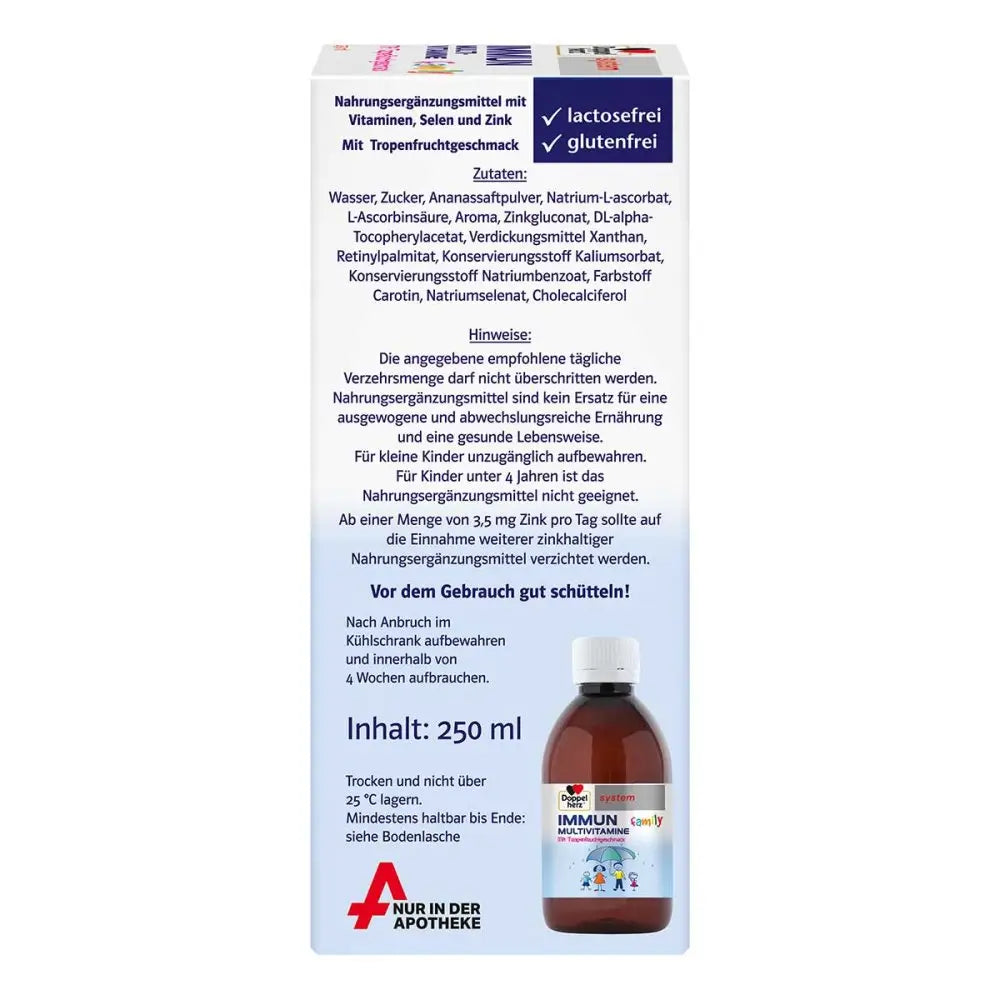 Doppelherz ģimenes imūno multivitamīnu dzēriens 250 ml