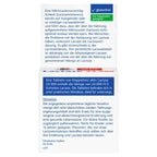 Product description on the back of the package, describing that a lactose intolerance is based on insufficient or too low lactase activity and means that the milk sugar (lactose) consumed through food cannot be optimally digested.