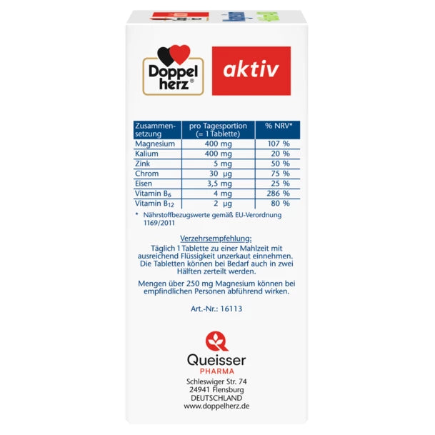 Side of the package showing the table of nutritional values