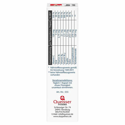 Side of the package with nutritional values