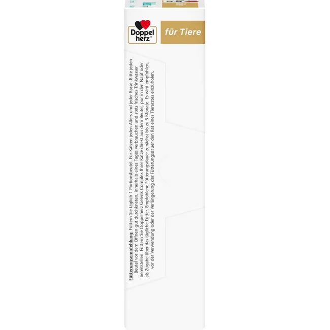 Side of the package showing the feeding recommendation