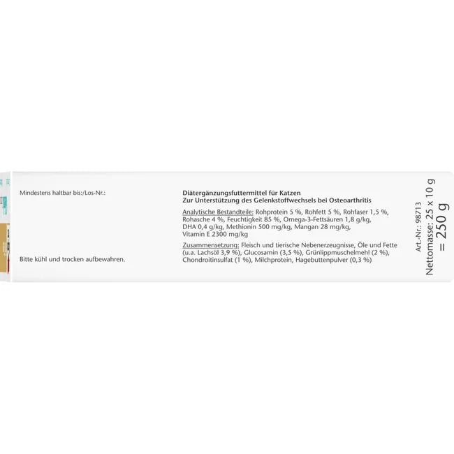Storage recommendation and ingredients list on the side of the package