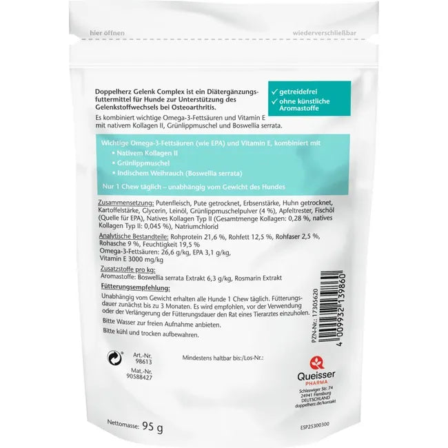 Back of the bag showing the product description, ingredients and  feeding recommendation