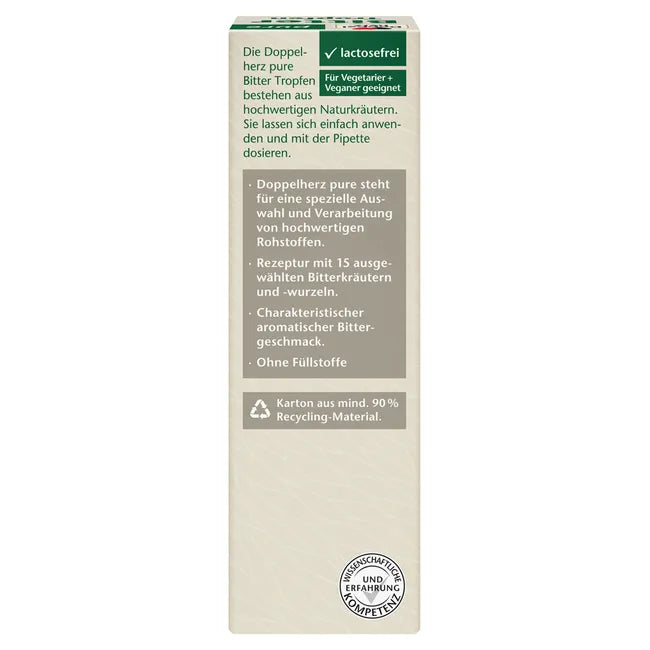 Product description on the back of the package, highlighting the characteristics of the bitter drops such as its bitter taste is suitable to get rid of bad habits like snacking and eating unhealthy food.