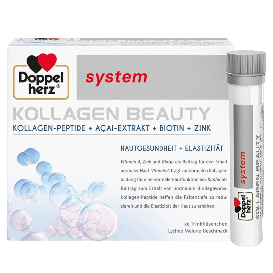 Doppelherz Kollagen Beauty Drink is a supplement for healthy skin and elasticity