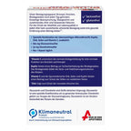 Supplement package with text and branding on a white background