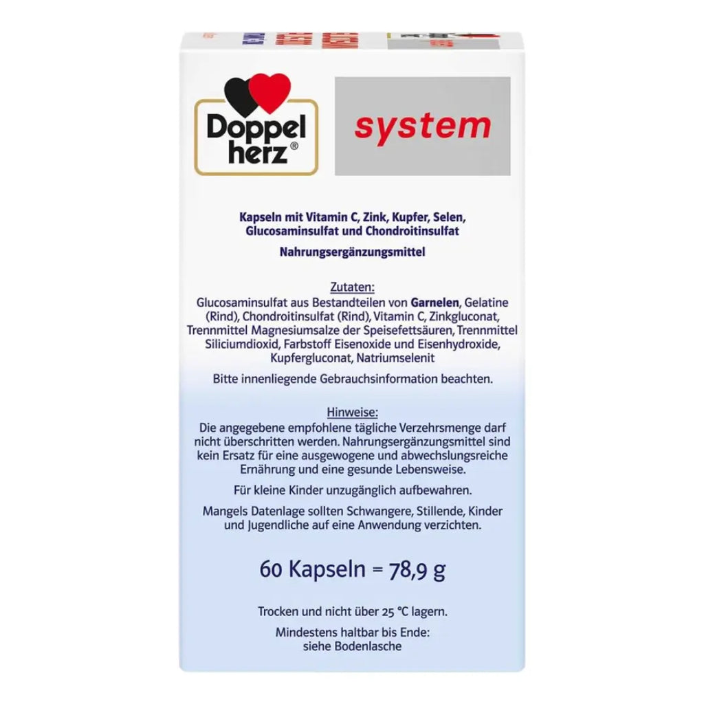 Doppelherz system supplement packaging on a white background