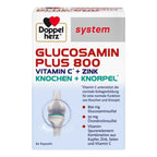 Doppelherz Glucosamin Plus 800 Vitamin C + Zinc supplement packaging on a white background