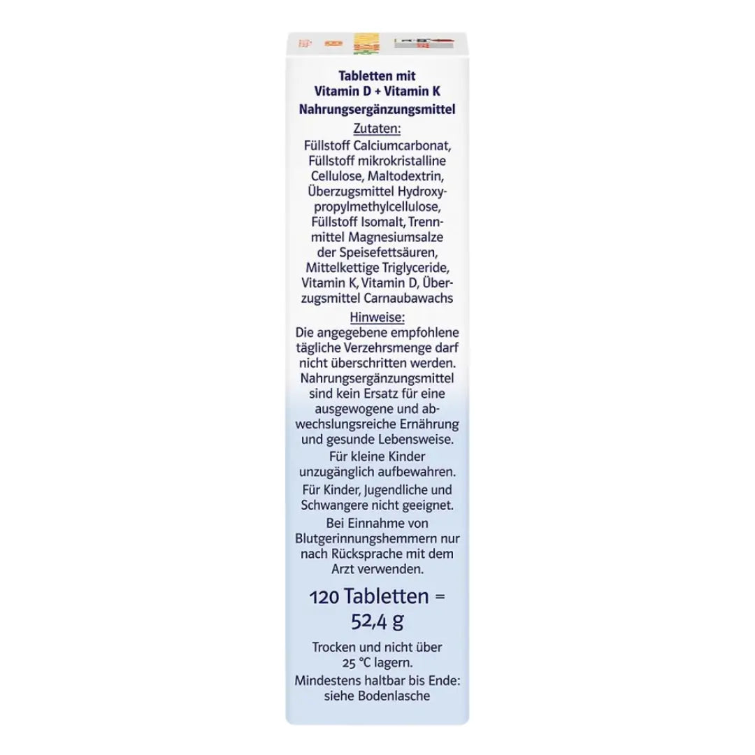 Ingredients list on the side of the package