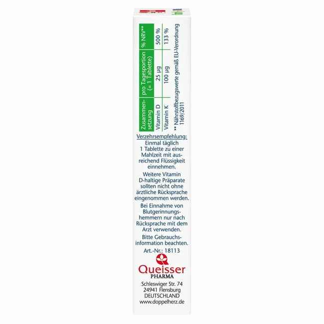 Side of the package with consumption directions and nutritional values table