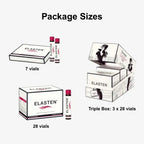 Overview of the available package sizes: z vials, 28 vials, triple box of 3 x 28 vials
