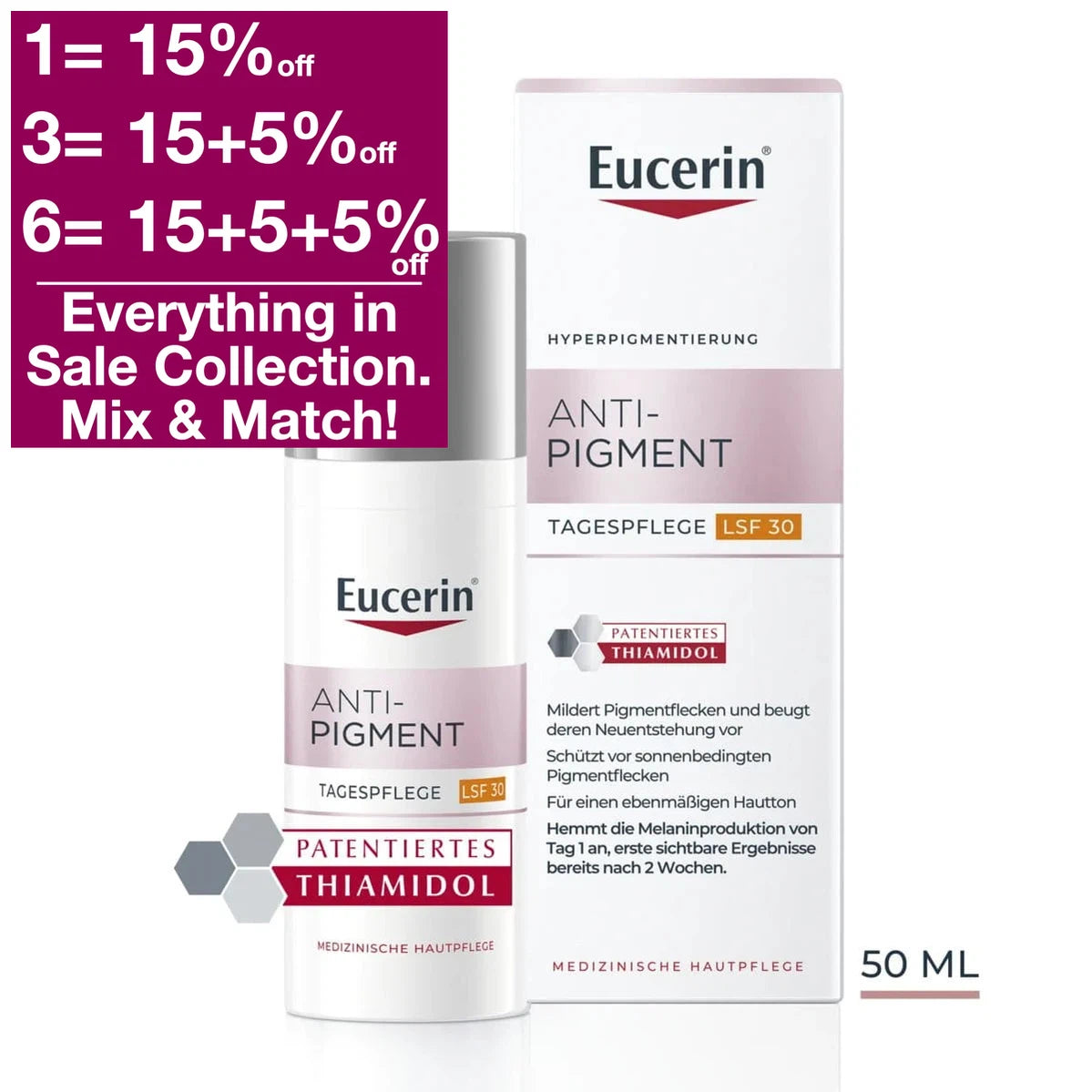 New package design of Eucerin Anti Pigmen Day Cream SPF 30