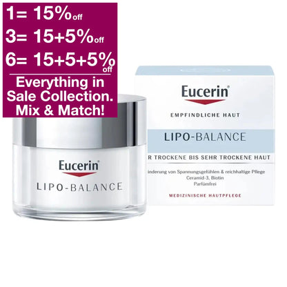 Eucerin Lipo-Balance cream for sensitive skin that is dry to very dry