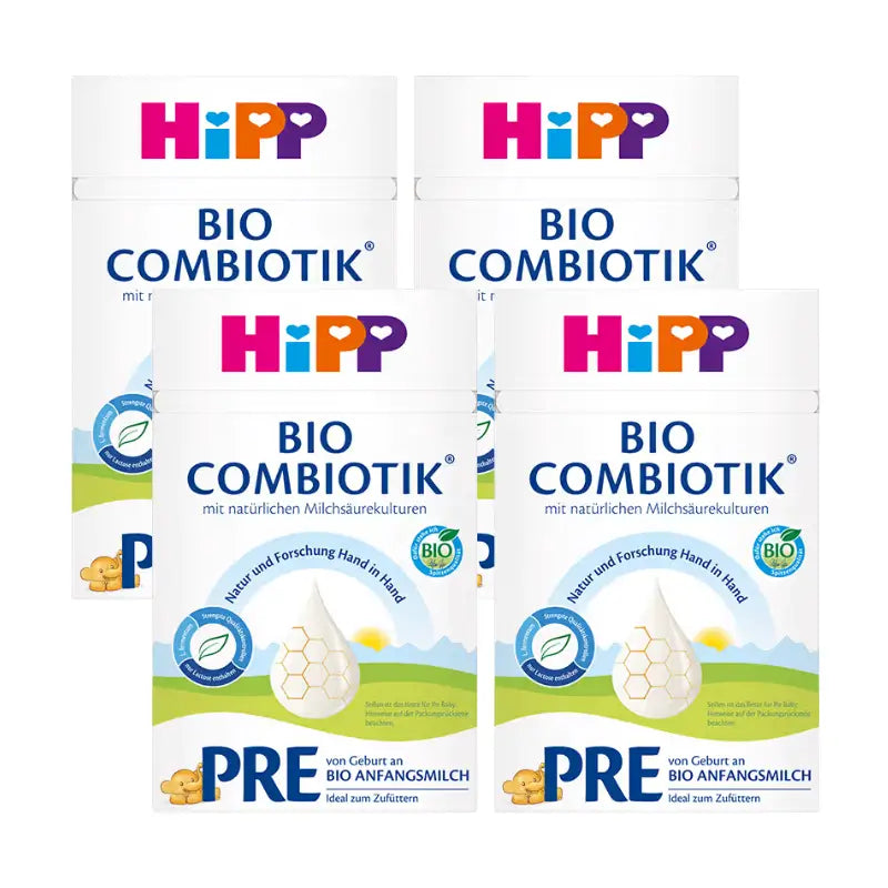 4 x 600g packages of Hipp Bio Combiotik Organic Pre Baby Milk Formula