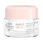 Louis Widmer Nutri Derm night cream jar with pink lid on a white background