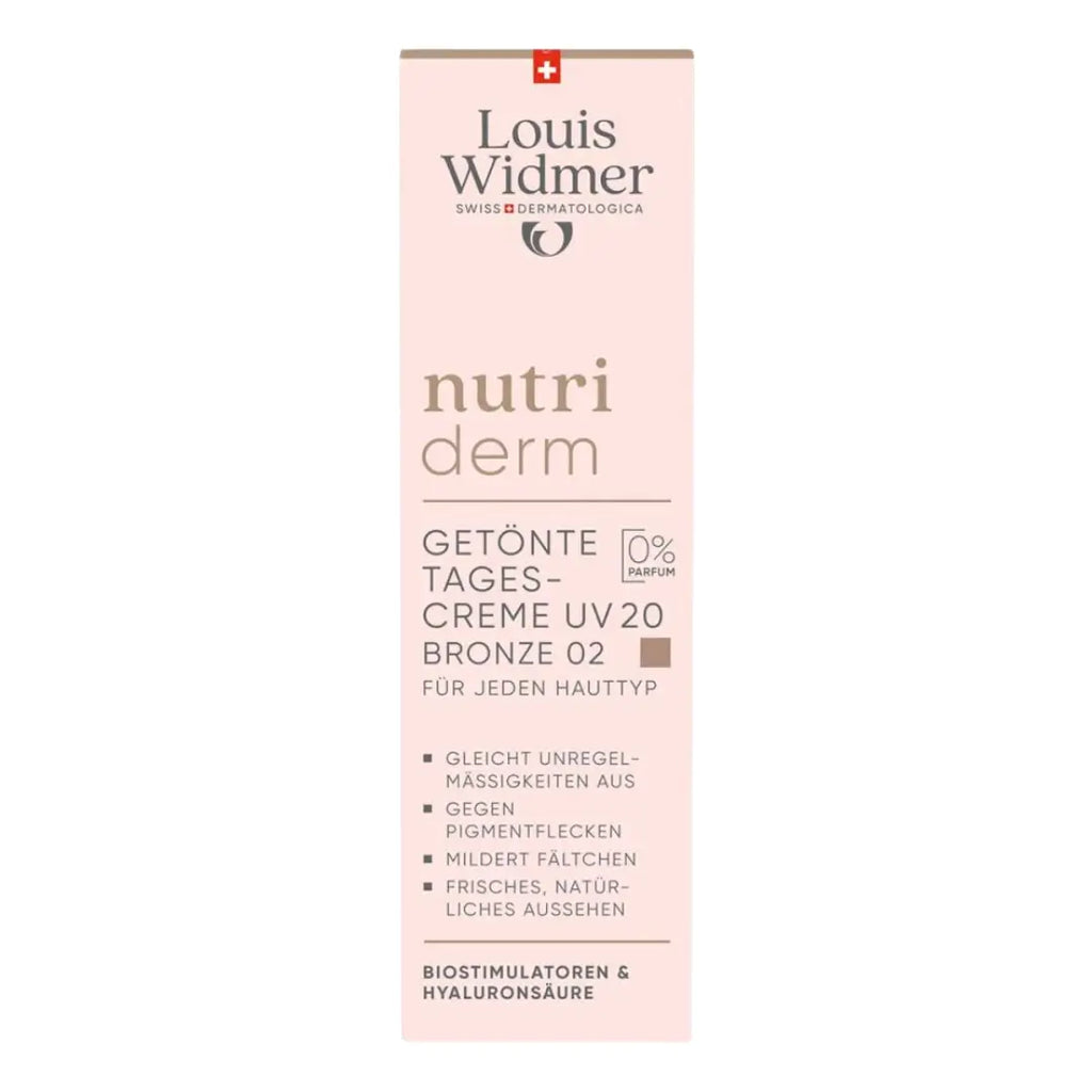 Louis Widmer nutri derm skincare product packaging on a white background