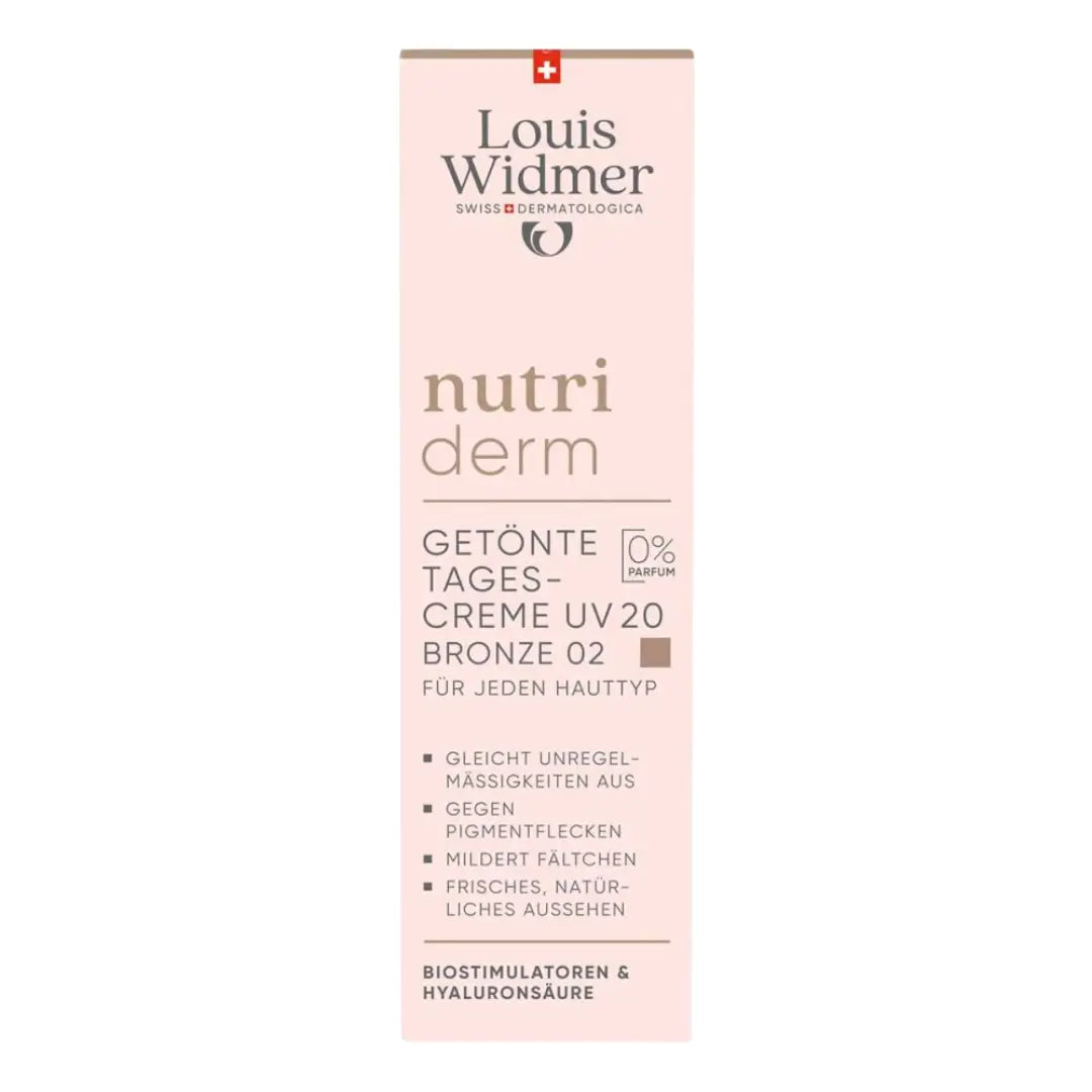 Louis Widmer nutri derm skincare product packaging on a white background