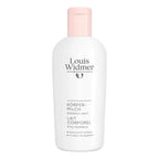 Louis Widmer body milk bottle on a white background