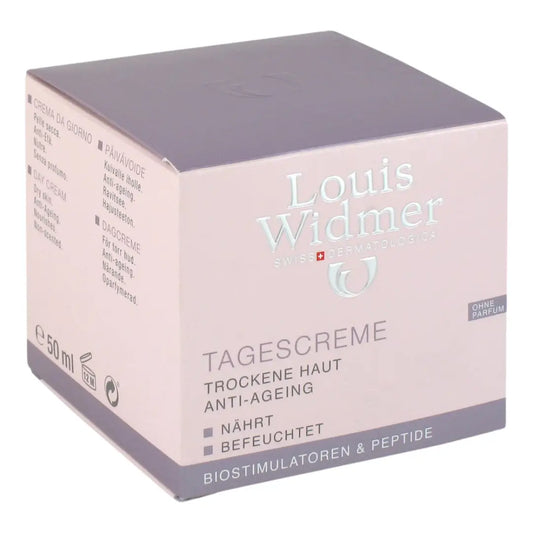 Carton box package of Louis Widmer Day Cream without perfum