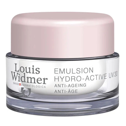 Cream jar of Louis Widmer Day Emulsion Hydro-Active UV30 Anti-Ageing