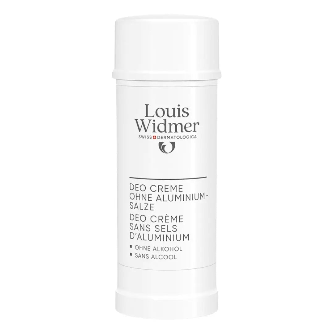Louis Widmer deodorant cream lightly perfumed stick on a white background