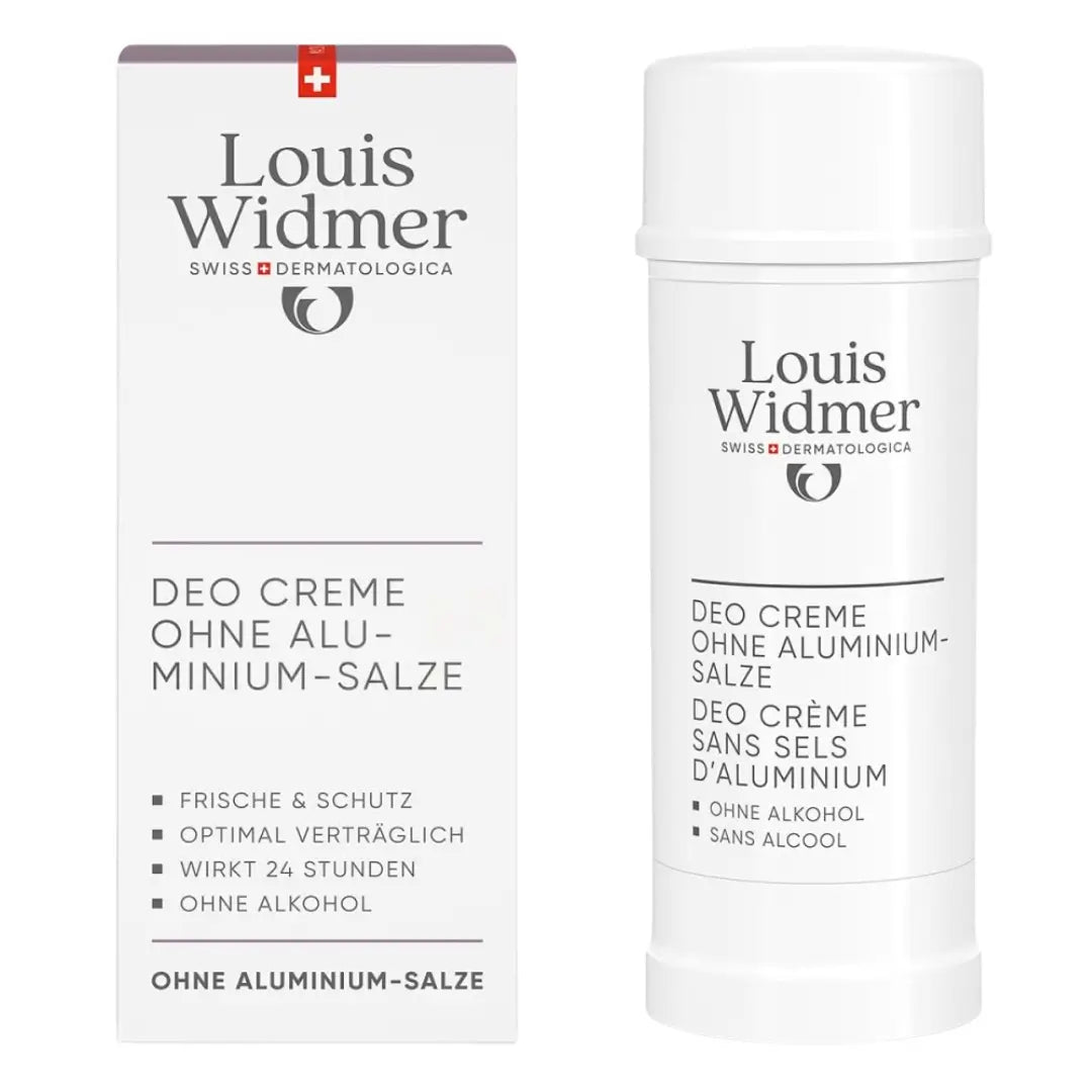 Louis Widmer deo cream packaging on a white background