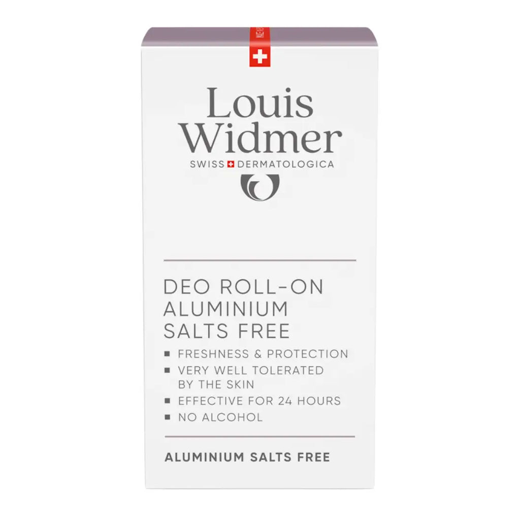 Louis Widmer deodorant roll-on packaging on a white background